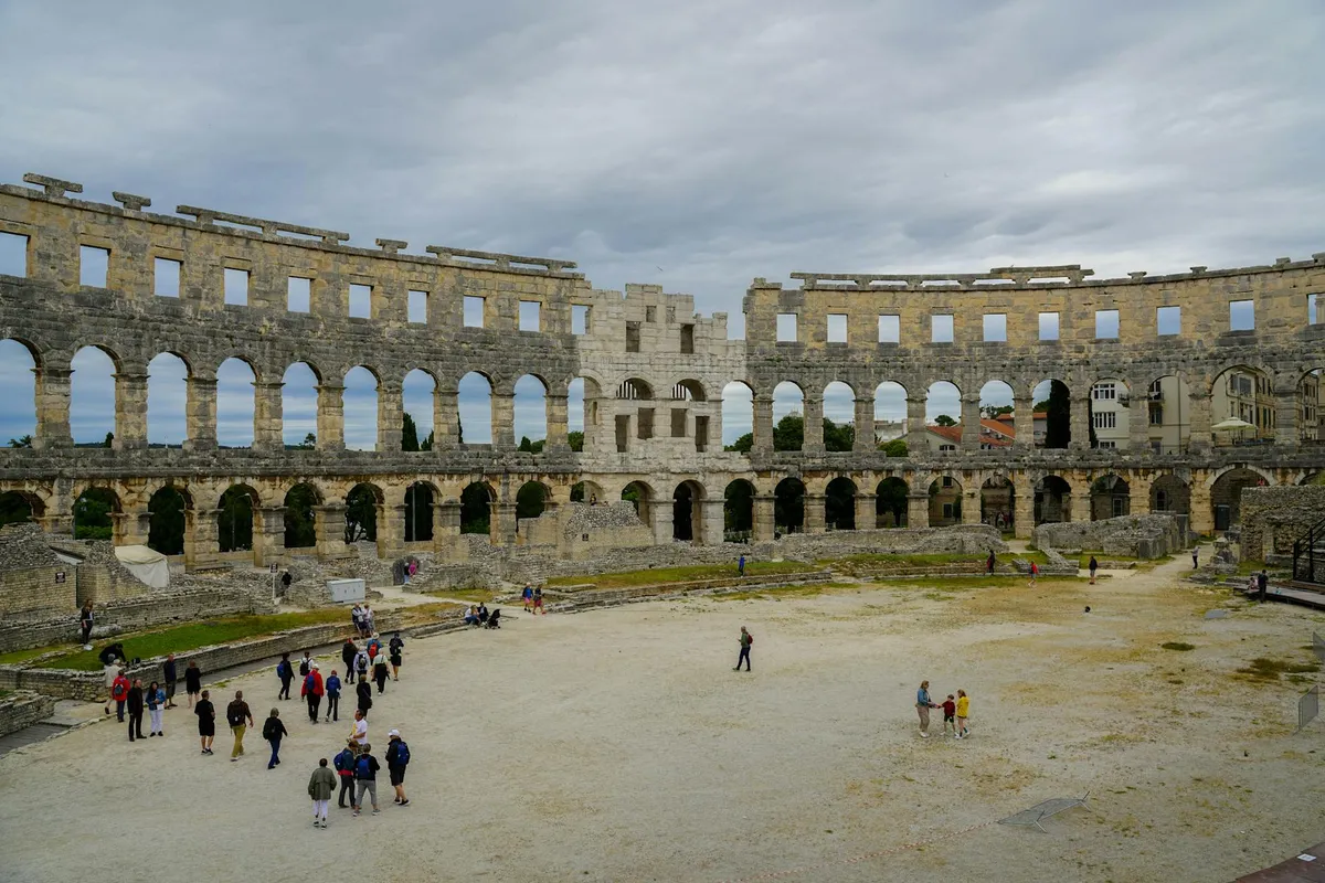 Discover the ancient Roman Pula Arena amphitheater, a stunning landmark in Croatia.