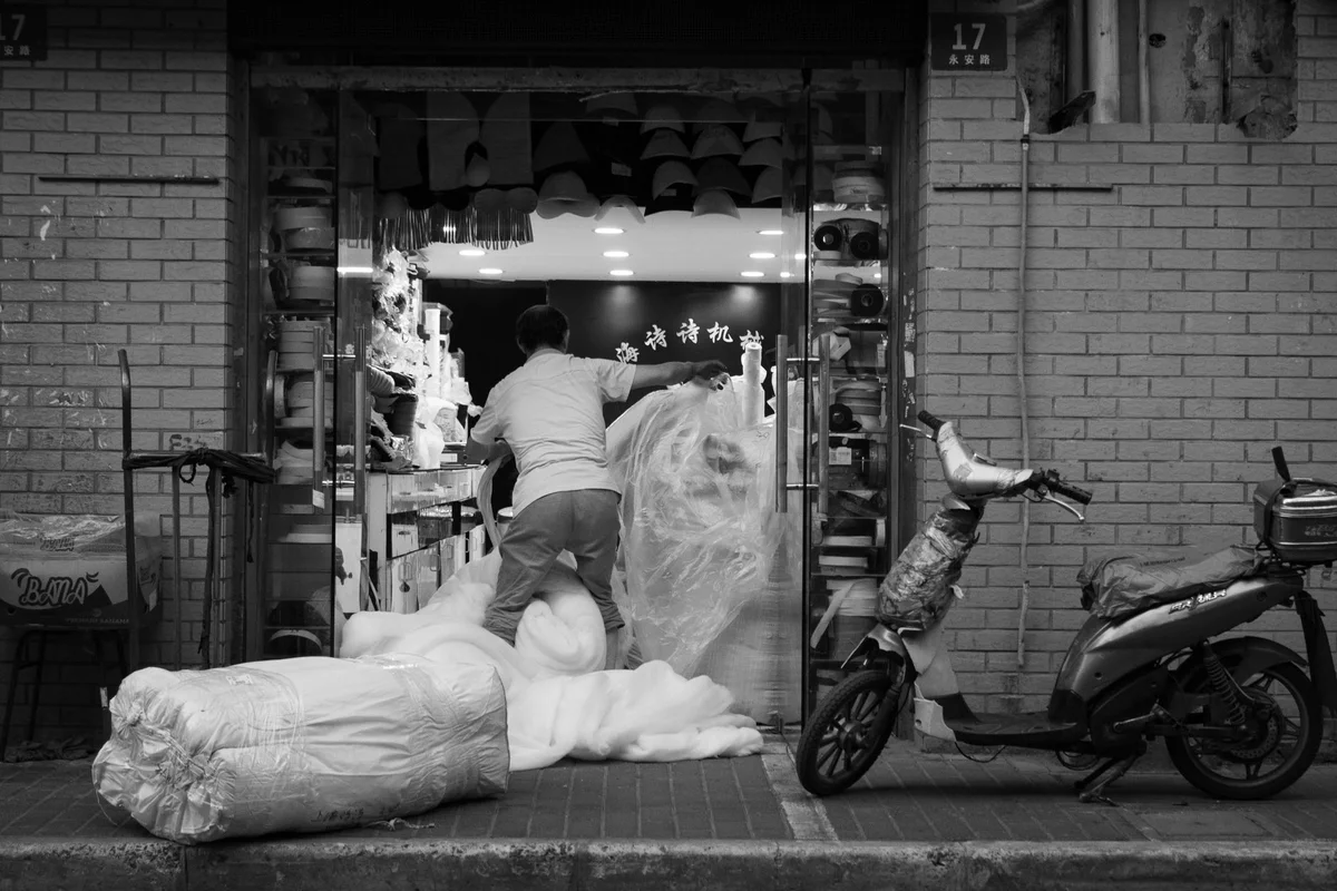 Ki Lung Street Fabric Market view 2
