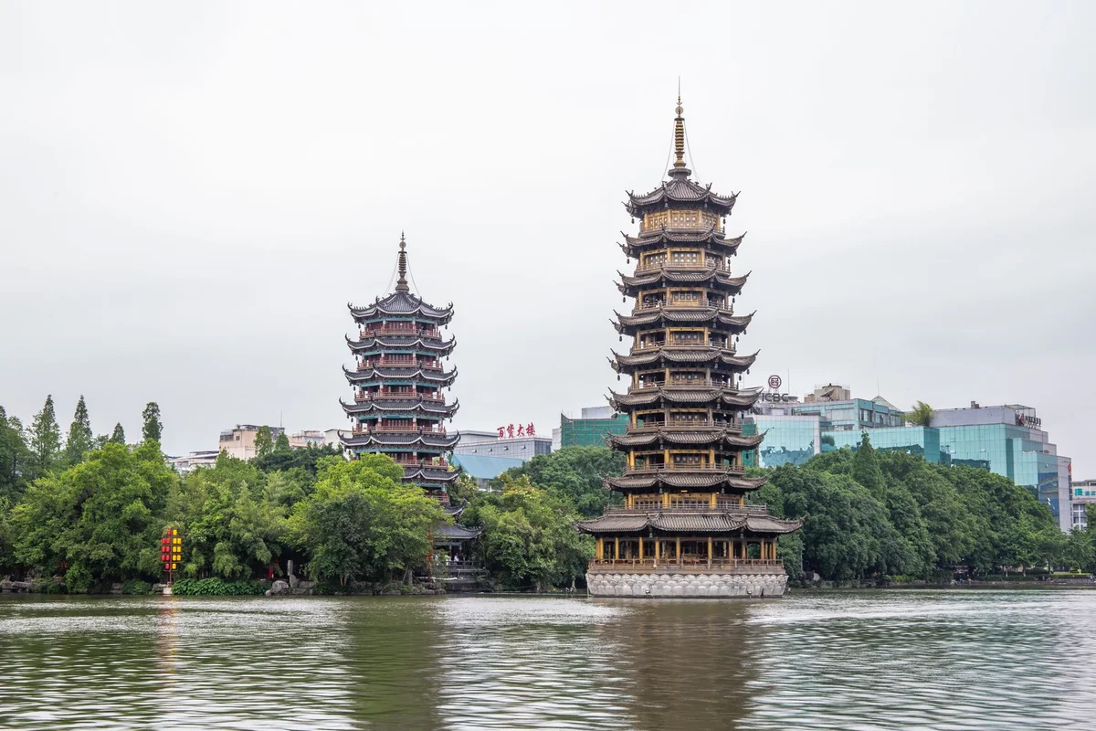Sun And Moon Pagodas view 1