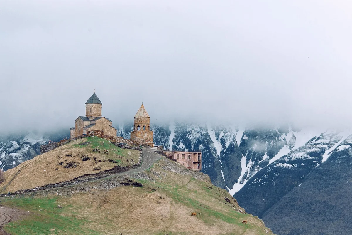 Gergeti Trinity Church view 1