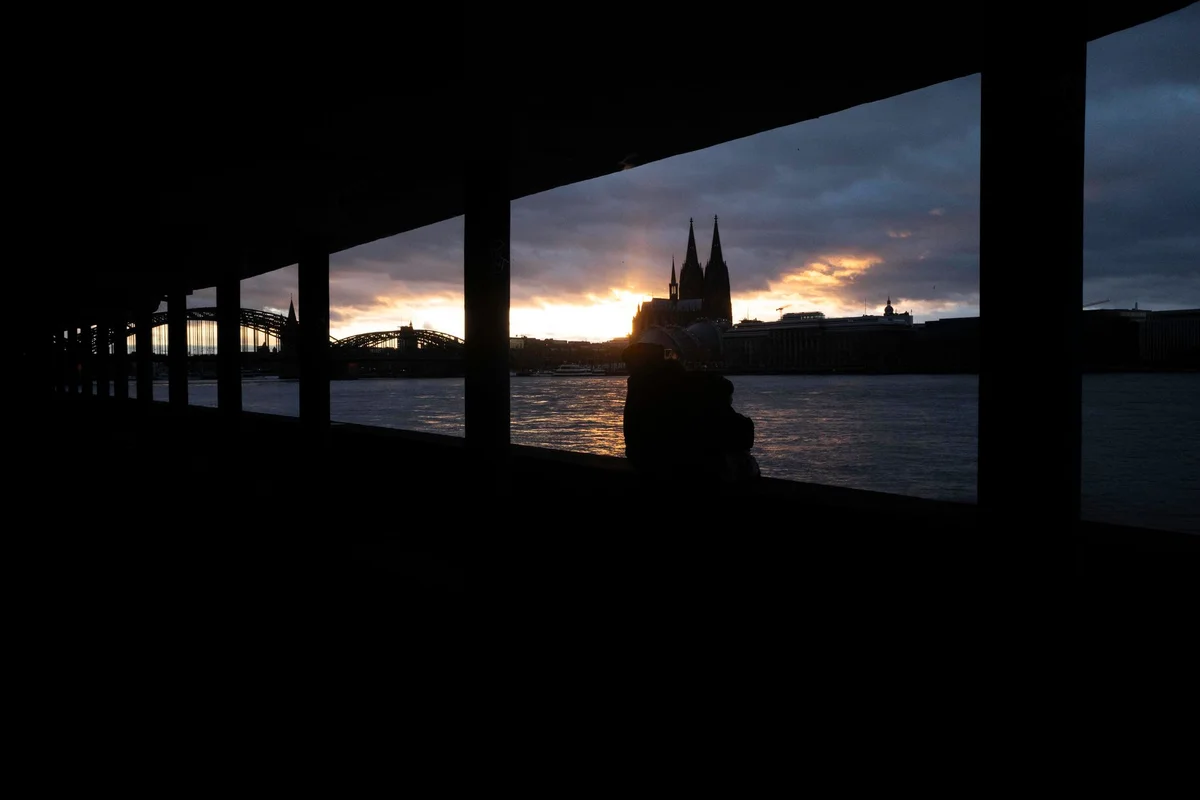 Rhine River Cologne view 1