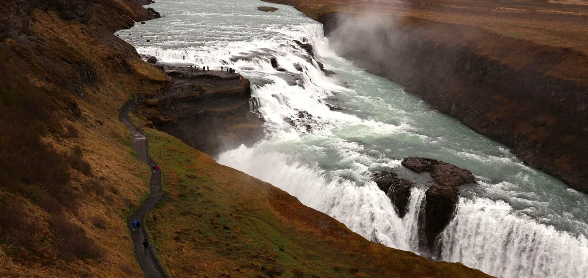 Gullfoss Waterfall view 2
